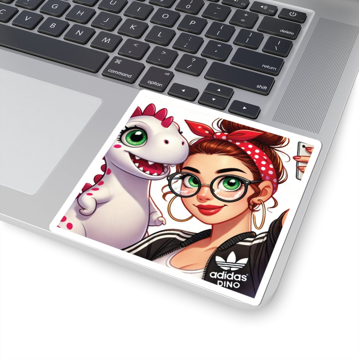 Official OG Layla Library signature red bandana and girl dragon Stickers - Layla Library-design by Monica Lynne Chase Collectible Sticker Card Gift for him gift for her