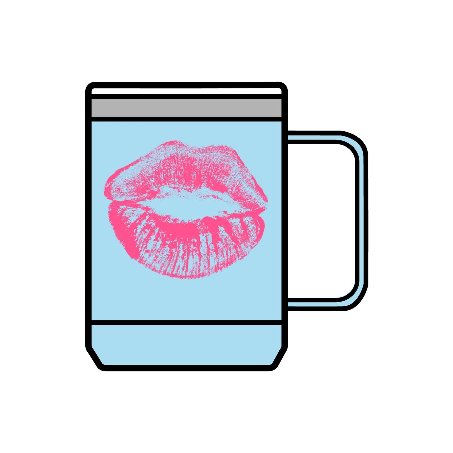 Official OG Brand New Layla Library Coffee Mug Tumbler, Iconic kiss from Layla, Designed by Monica Lynne Chase, BIGO Live dino blue and pink, gift for coffee lovers