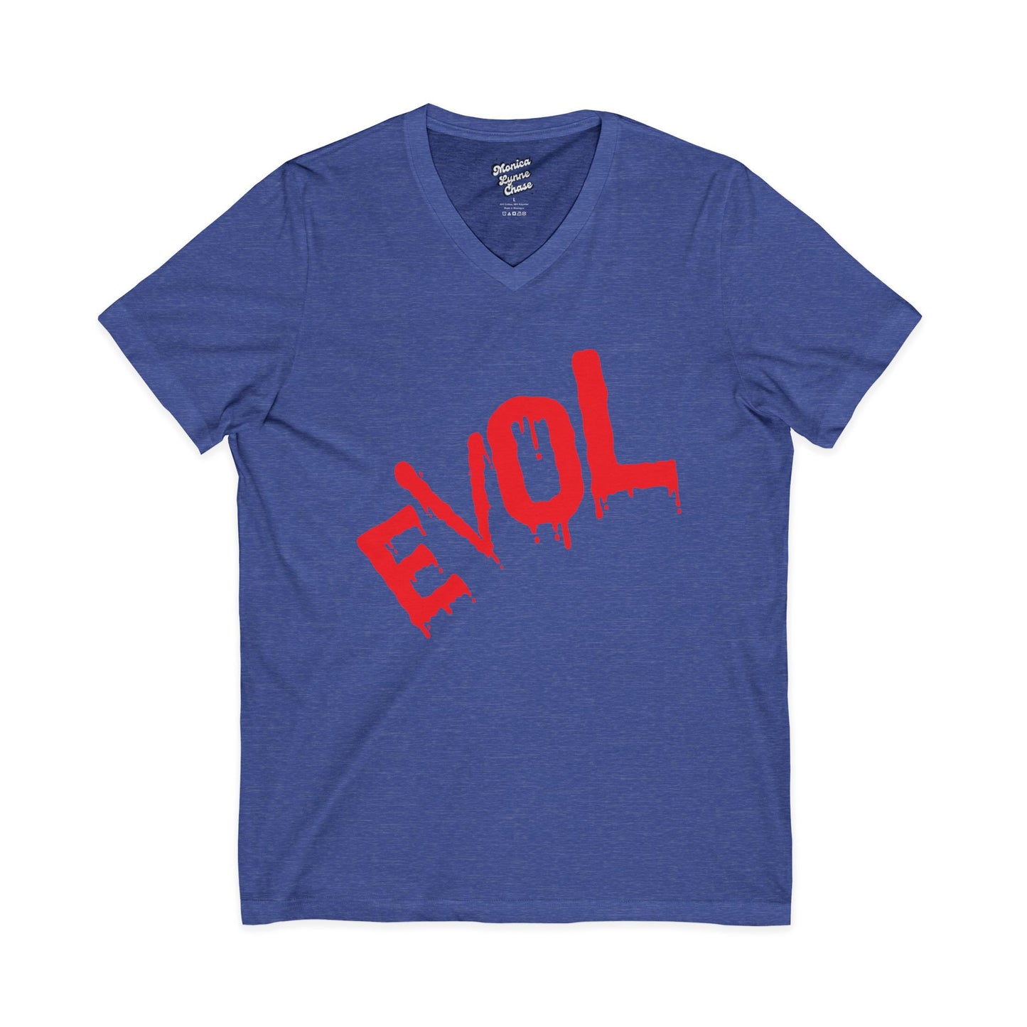 V-Neck Tee EVOL Bloody Drip T-Shirt by Monica Lynne Chase