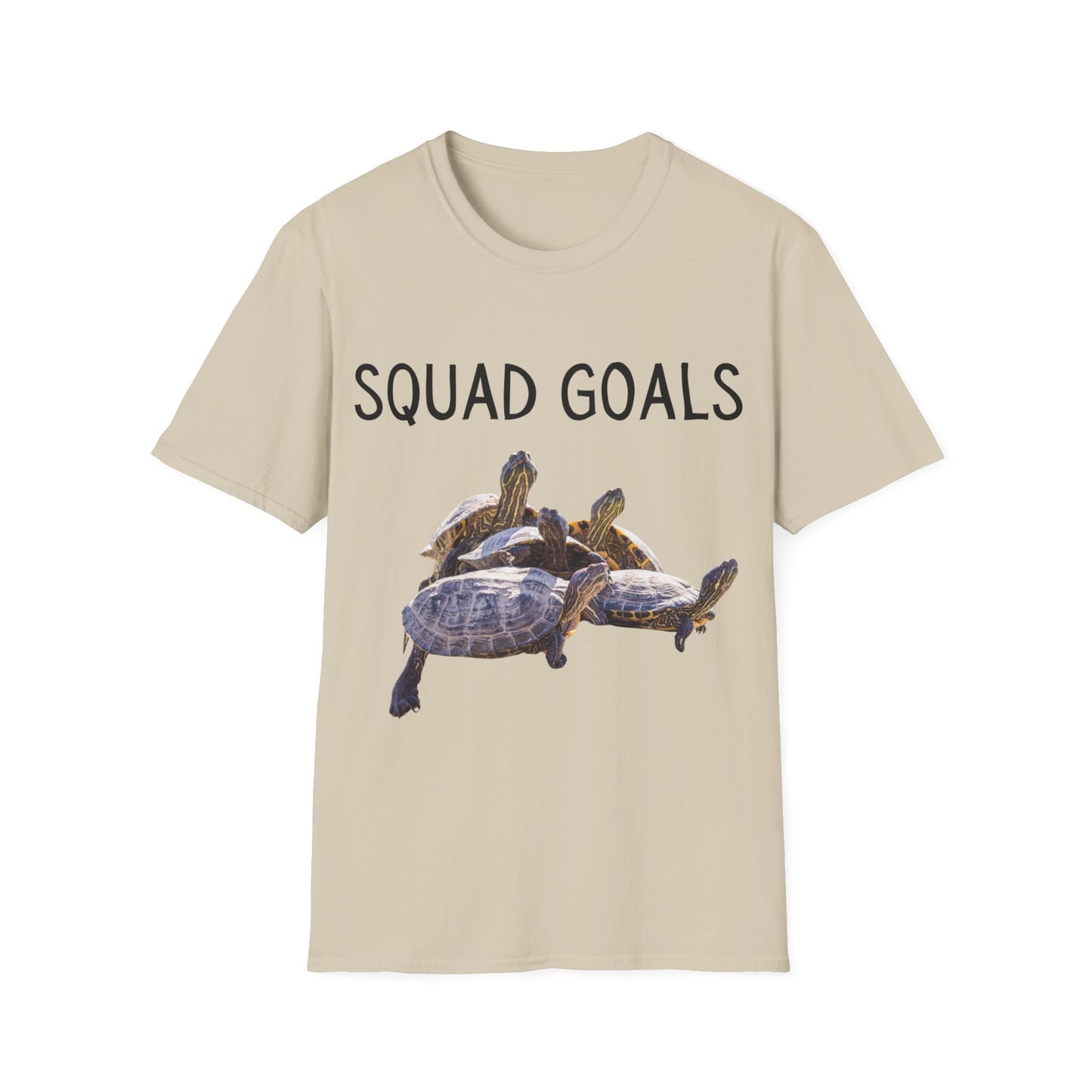 Turtle Squad Goals T-Shirt, Unisex Tee for Friends, Funny Nature Tee, Perfect Gift for Animal Lovers, Summer Vibe Apparel, Casual Wear