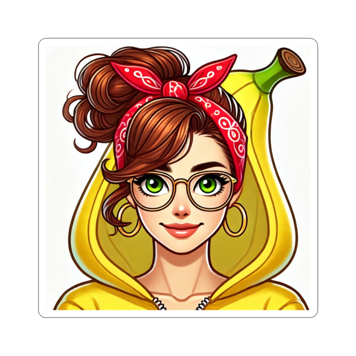 Cute Official OG Layla Library Goes Bananas Stickers -Collectible Sticker Trading Card-BIGO Live-Gift for him-Gift for her-Gift for them