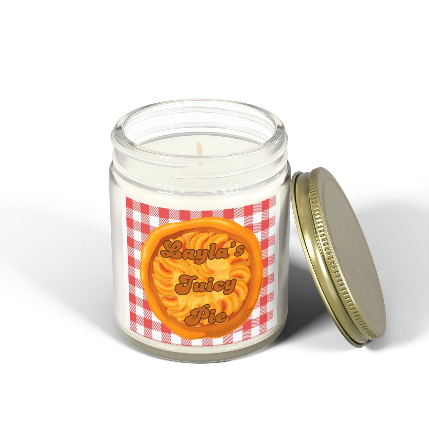 Layla's Juicy Pie Scented Candle - Coconut Apricot Wax (4oz & 9oz) Light it up and be dominated by the scent of Layla's Juicy Pie brought to you by Monica Lynne Chase #candle #soywa #apricotwax