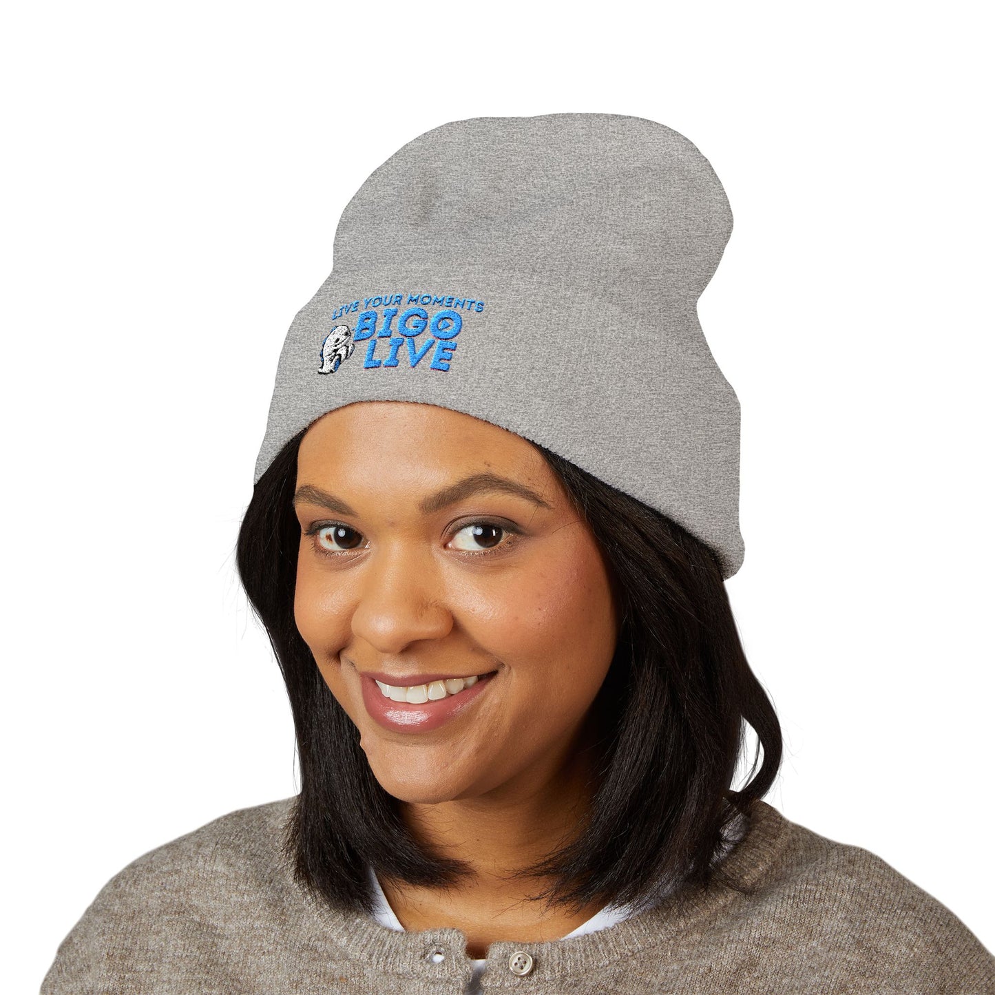 BIGO LIVE Classic Cuffed Beanie - Embroidered Logo Hat for Trendy Streetwear-OG official-live-streamer apparel-by Monica Lynne Chase