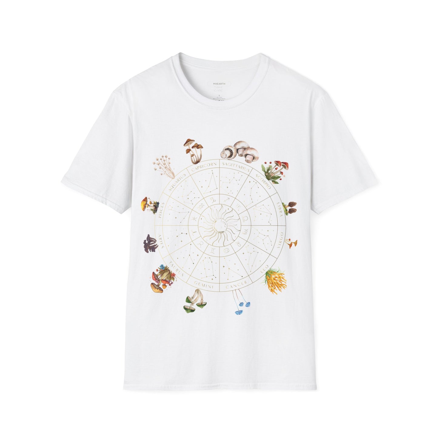 Hippie Astrology-Mushroom T-Shirt from MXEarth for Star Gazers