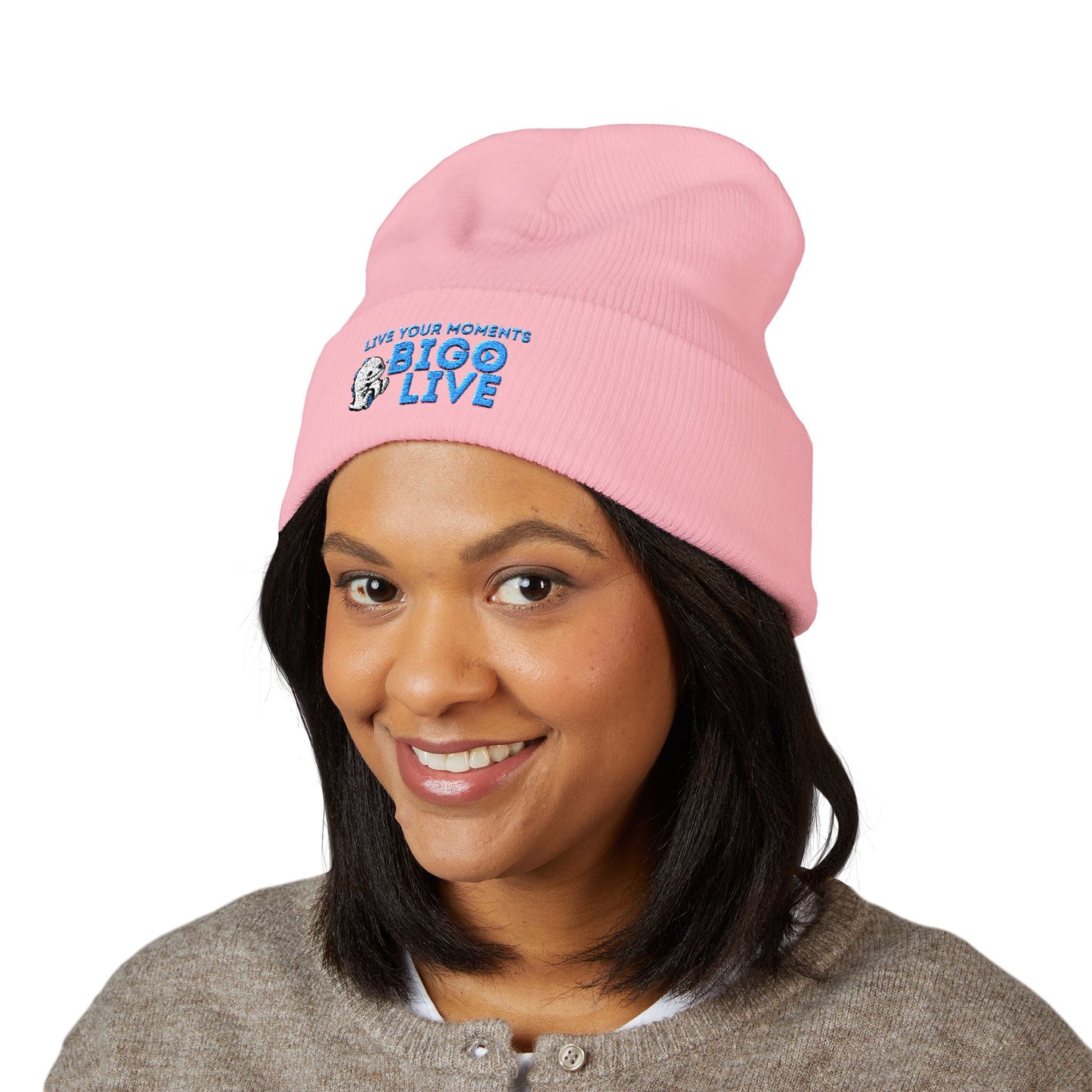 BIGO LIVE Classic Cuffed Beanie - Embroidered Logo Hat for Trendy Streetwear-OG official-live-streamer apparel-by Monica Lynne Chase