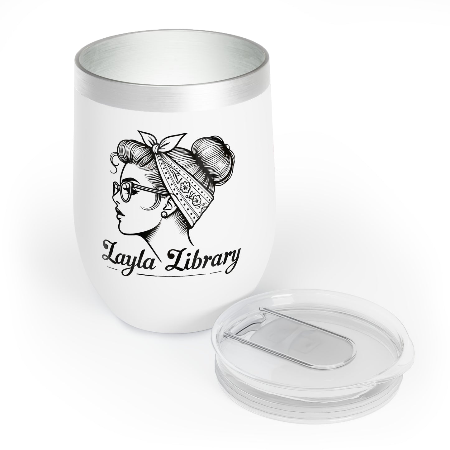 Official OG Layla Library Wine Tumbler - Wine Lovers, BIGO Live, Iconic Kiss, Design by Monica Lynne Chase Perfect Gift, Gift for her, Gift for him, Gift for them