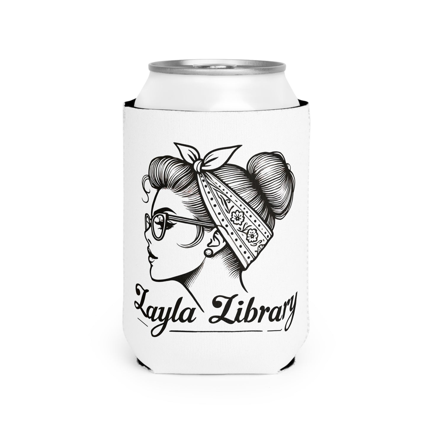Official OG Layla Library Can Coozie - Iconic Kiss & Layla Library Logo Exclusive Merch Designs by Monica Lynne Chase, Gift for her, Gift for him, Gift for them Bigo Live Fans