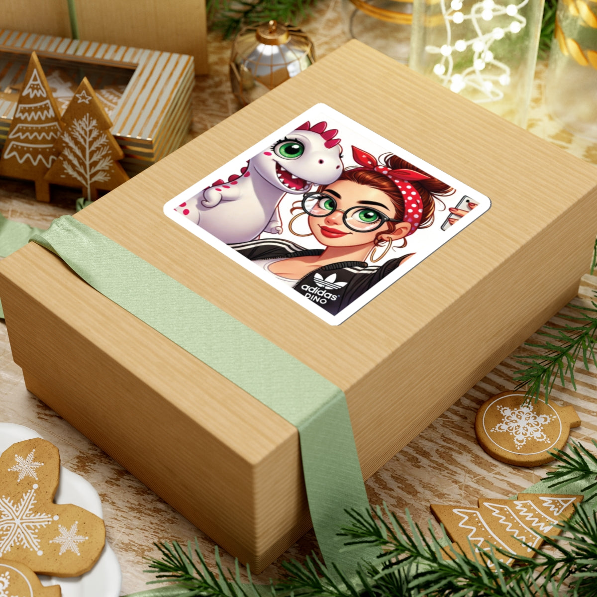 Official OG Layla Library signature red bandana and girl dragon Stickers - Layla Library-design by Monica Lynne Chase Collectible Sticker Card Gift for him gift for her