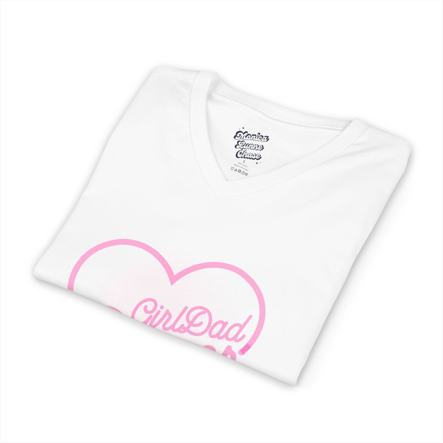 Mike's V Tees-Unisex V-Neck Tee - Girl Dad Power, Perfect Gift for Father's Day, Casual Wear, Family Outings, Summer Style