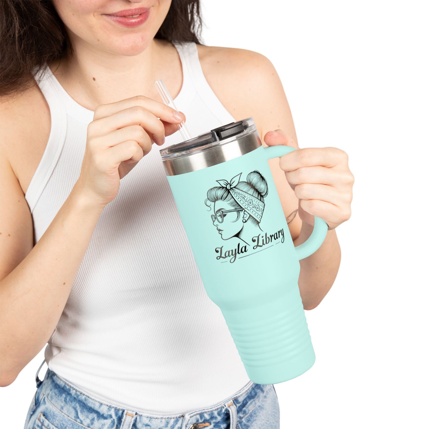 Official OG Layla Library Insulated Travel Mug - 40oz hot mug - cold mug Coffee lover gift, Outdoors gift, gift for her, Gift for him, Gift for them