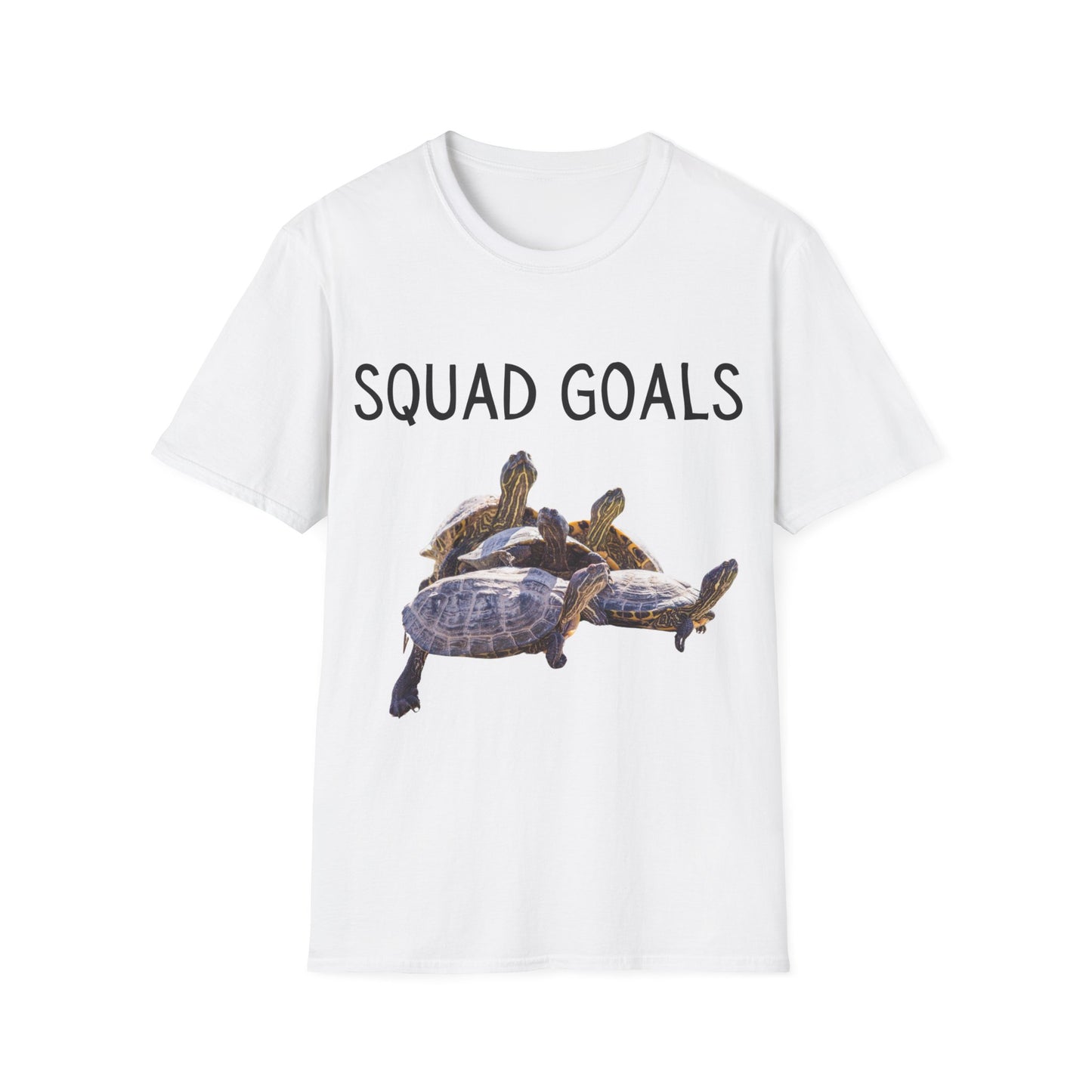 Turtle Squad Goals T-Shirt, Unisex Tee for Friends, Funny Nature Tee, Perfect Gift for Animal Lovers, Summer Vibe Apparel, Casual Wear