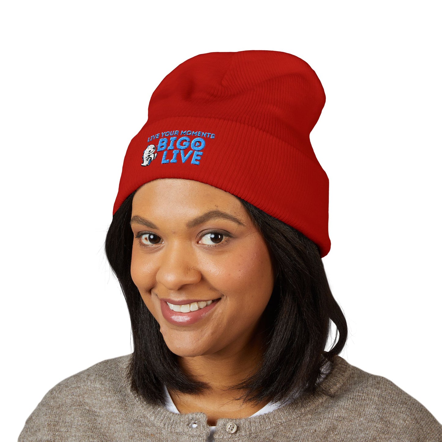 BIGO LIVE Classic Cuffed Beanie - Embroidered Logo Hat for Trendy Streetwear-OG official-live-streamer apparel-by Monica Lynne Chase