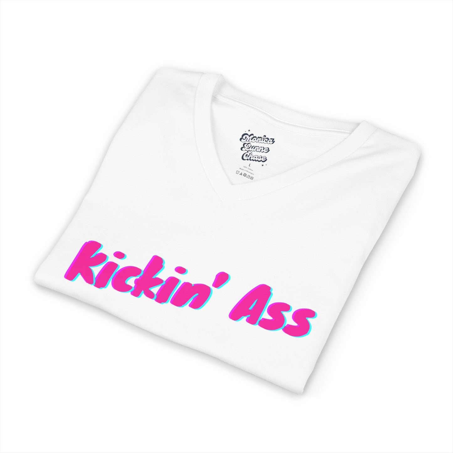 V-Neck Tee 'Kinckin Ass' Mike's V Tees by Monica Lynne Chase