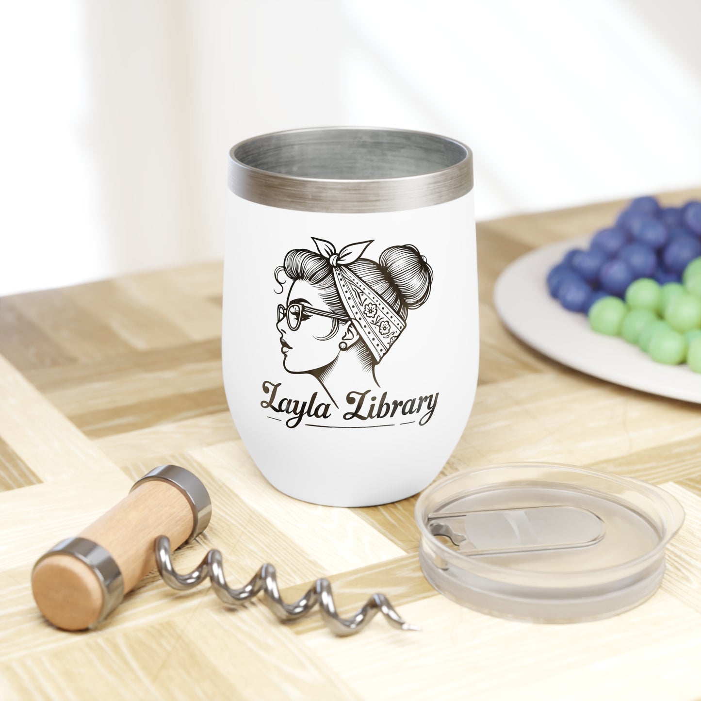 Official OG Layla Library Wine Tumbler - Wine Lovers, BIGO Live, Iconic Kiss, Design by Monica Lynne Chase Perfect Gift, Gift for her, Gift for him, Gift for them