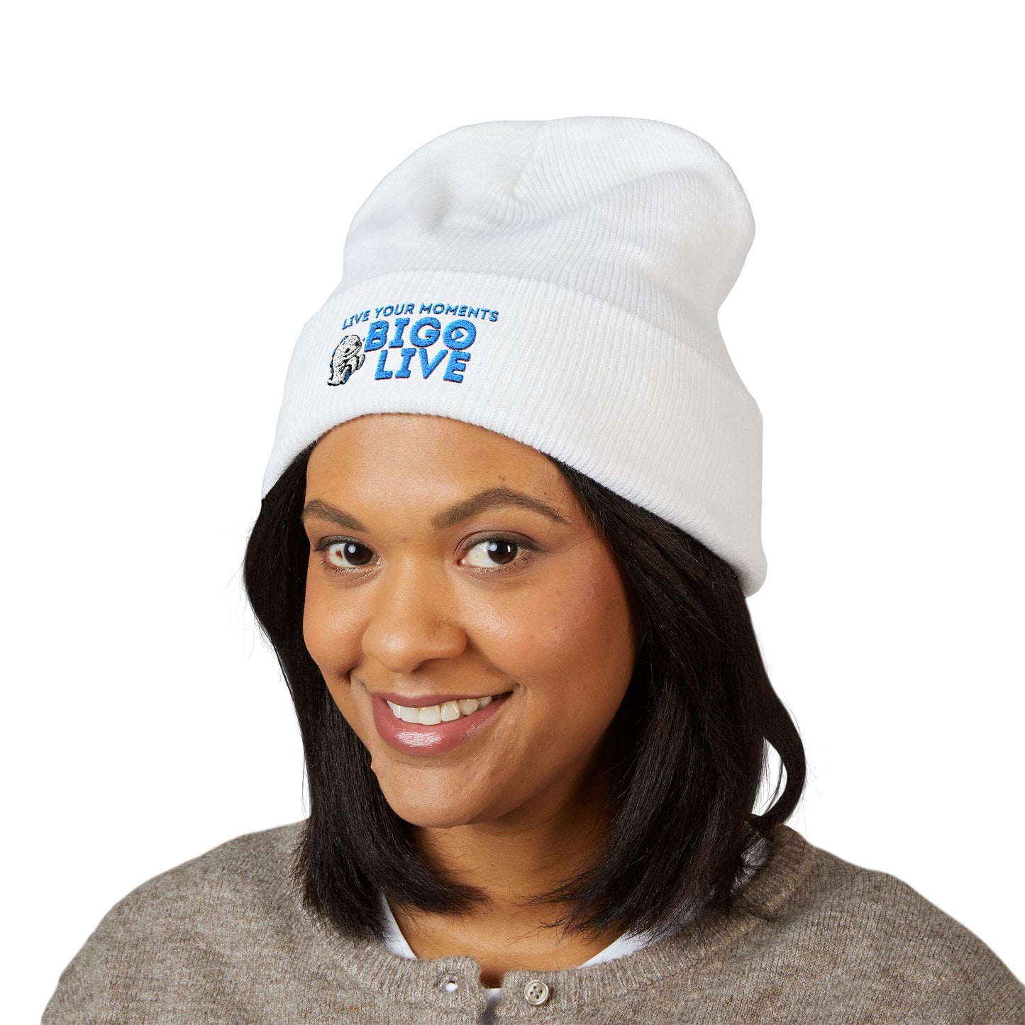 BIGO LIVE Classic Cuffed Beanie - Embroidered Logo Hat for Trendy Streetwear-OG official-live-streamer apparel-by Monica Lynne Chase