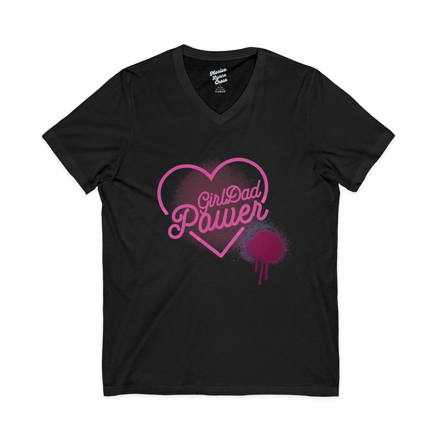 Mike's V Tees-Unisex V-Neck Tee - Girl Dad Power, Perfect Gift for Father's Day, Casual Wear, Family Outings, Summer Style