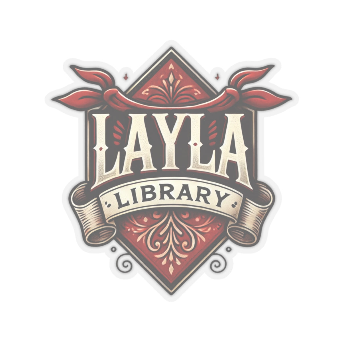 Official OG Layla Library Fan Crest-Sticker - 4'x4'-by Monica Lynne Chase-Collect them all-BIGO Live fans-For the love of Layla-gift for him-gift for her