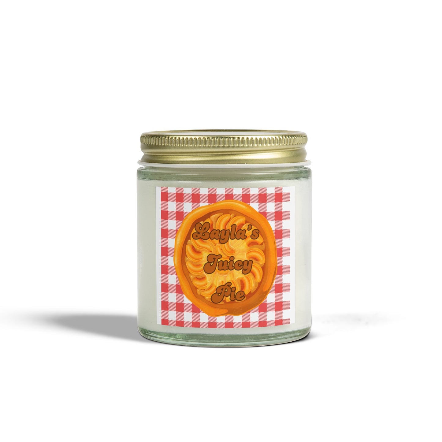 Layla's Juicy Pie Scented Candle - Coconut Apricot Wax (4oz & 9oz) Light it up and be dominated by the scent of Layla's Juicy Pie brought to you by Monica Lynne Chase #candle #soywa #apricotwax