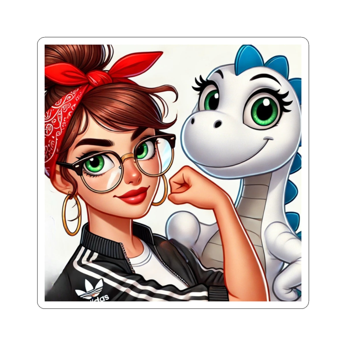 Official OG Layla Library Collectible Stickers-Blue Dino-Bigo Live Fans-Design by Monica Lynne Chase-Collect them all-Gift for her-Gift for him