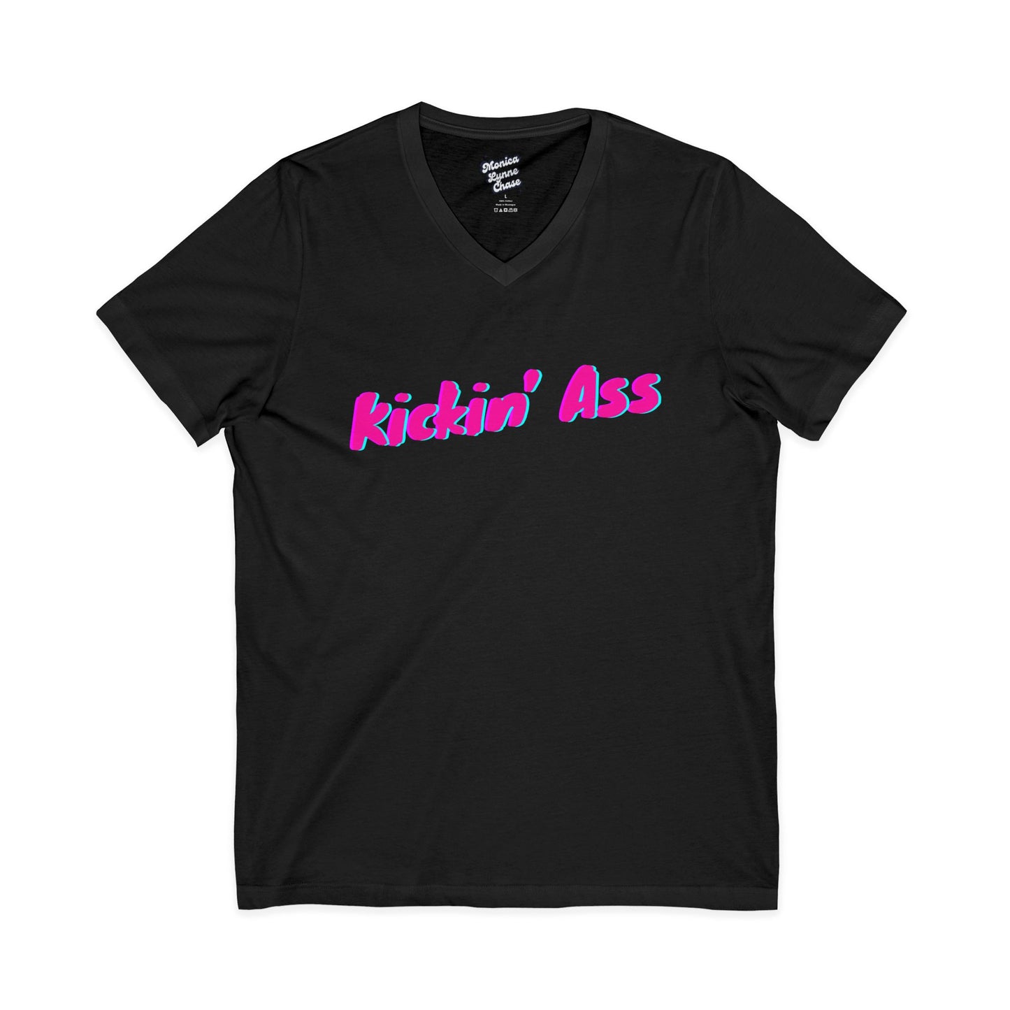 V-Neck Tee 'Kinckin Ass' Mike's V Tees by Monica Lynne Chase