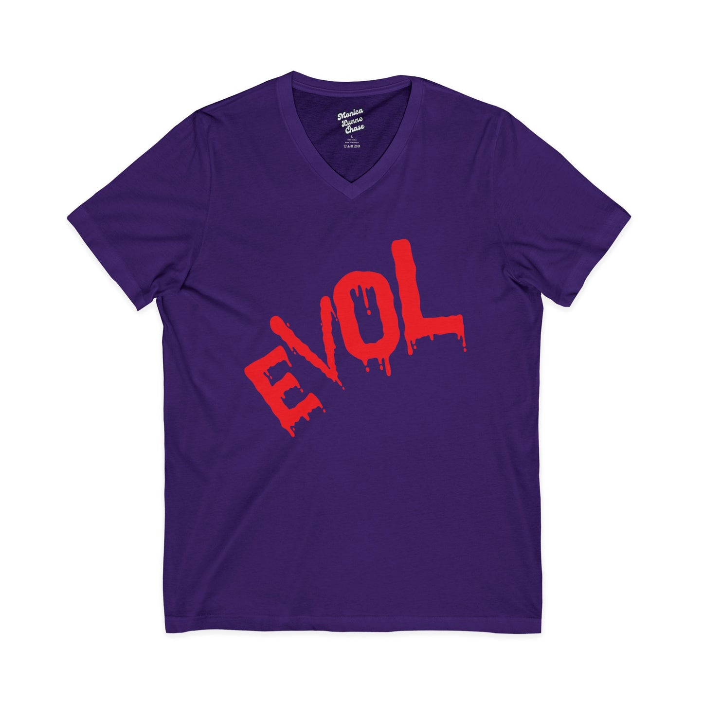 V-Neck Tee EVOL Bloody Drip T-Shirt by Monica Lynne Chase