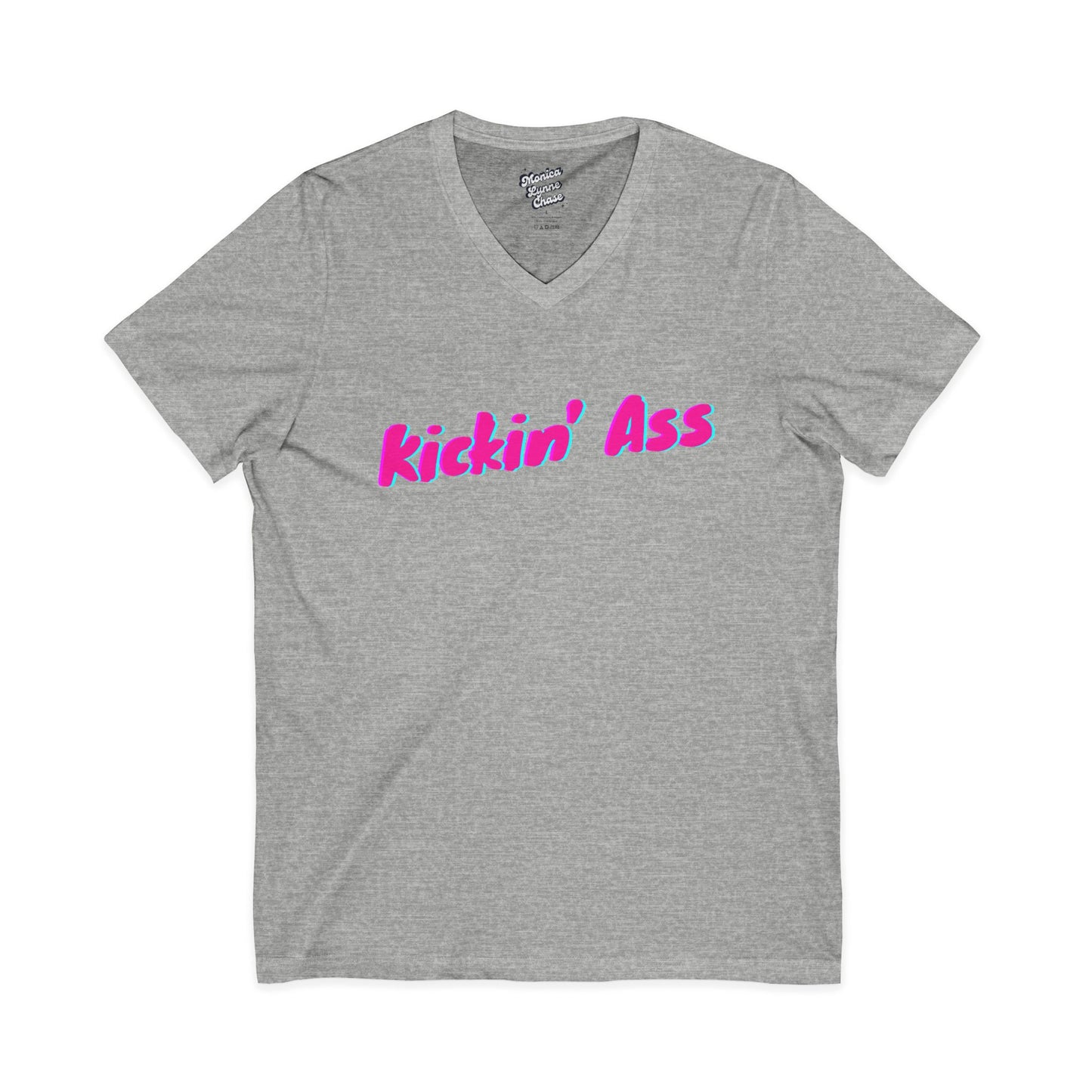 V-Neck Tee 'Kinckin Ass' Mike's V Tees by Monica Lynne Chase