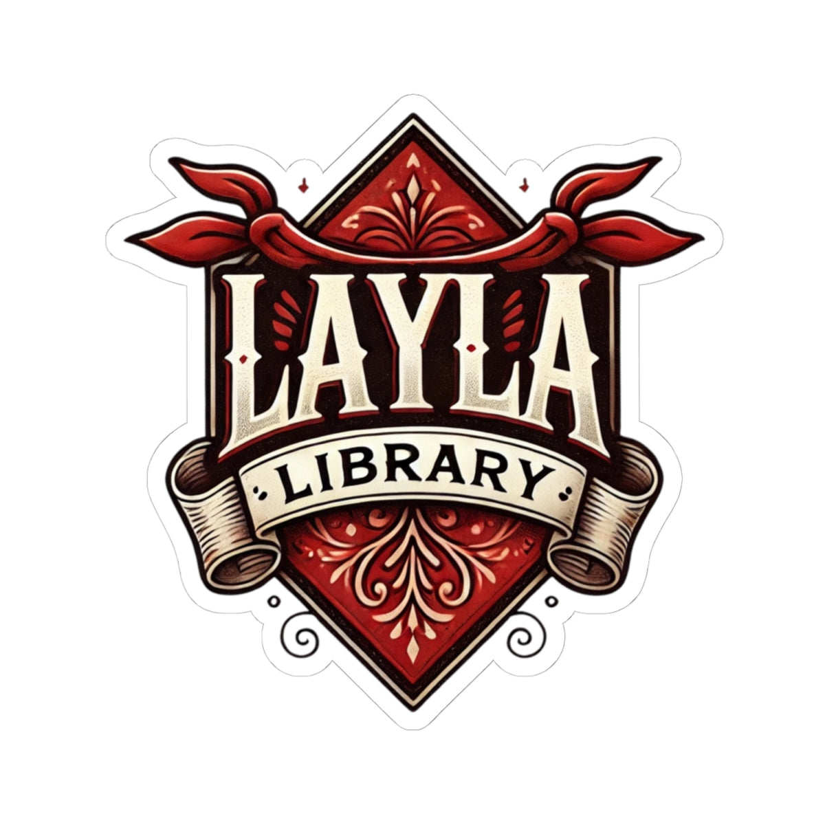 Official OG Layla Library Fan Crest-Sticker - 4'x4'-by Monica Lynne Chase-Collect them all-BIGO Live fans-For the love of Layla-gift for him-gift for her