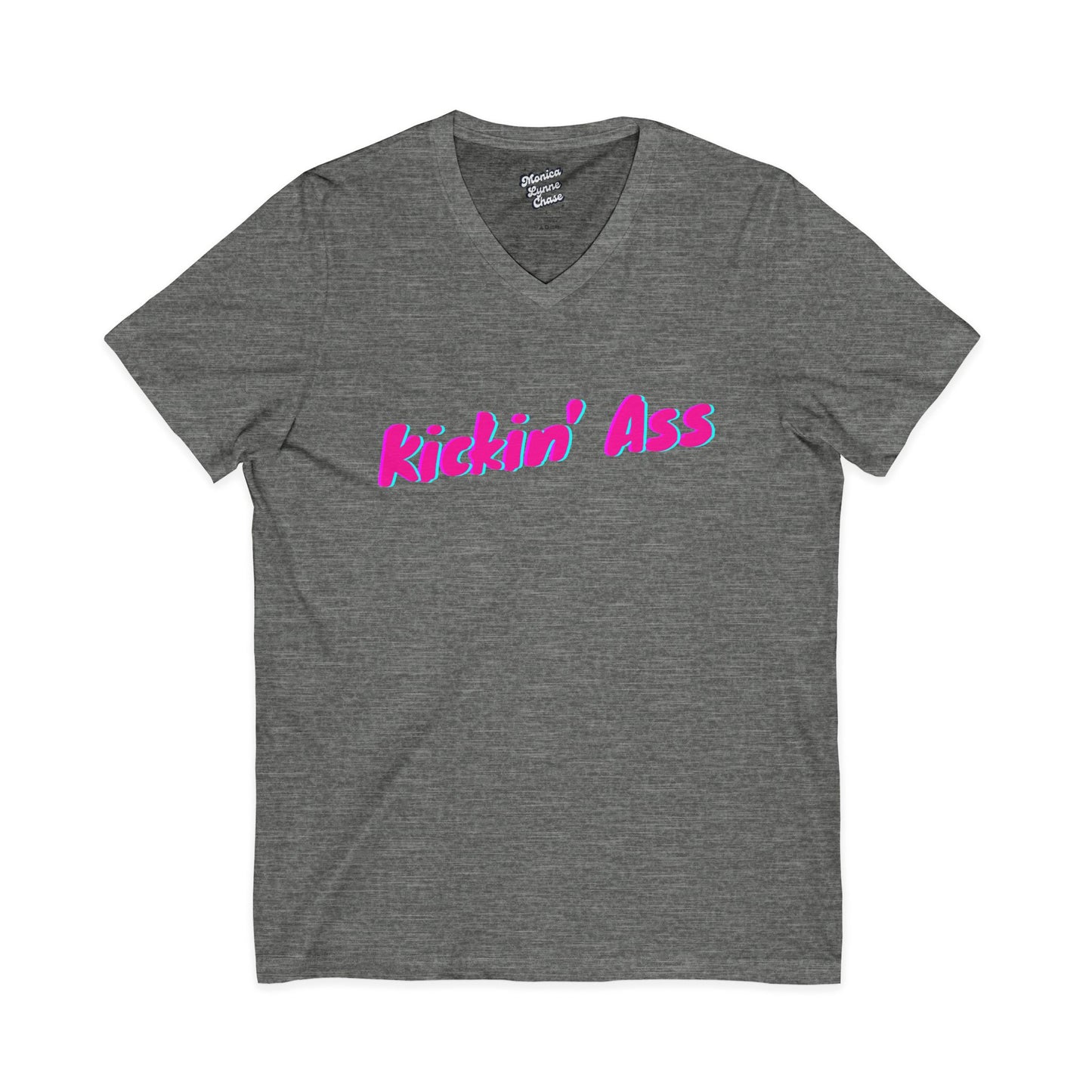 V-Neck Tee 'Kinckin Ass' Mike's V Tees by Monica Lynne Chase