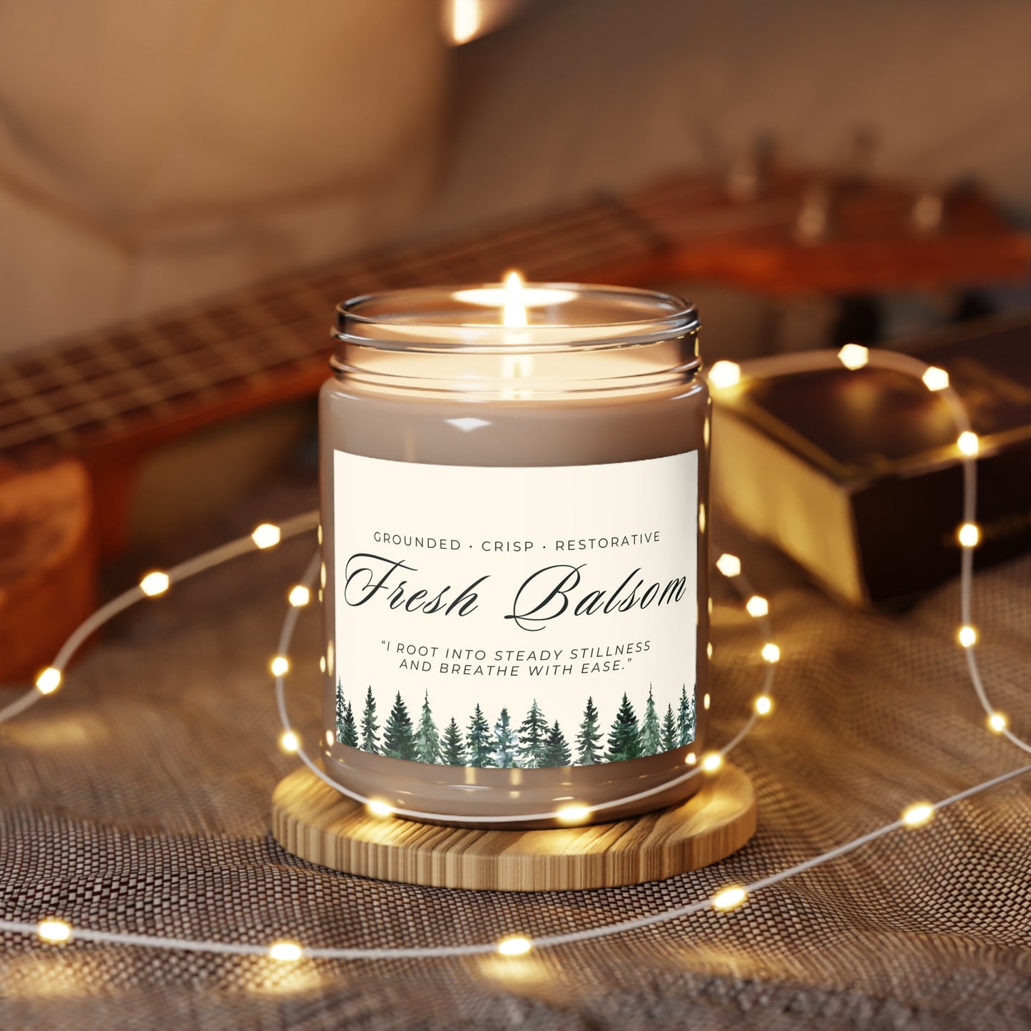 Fresh Balsam 9oz Soy Candle — Grounding Balsam Fir & Cedarwood (Affirmation: “I root into steady stillness and breathe with ease.”)
