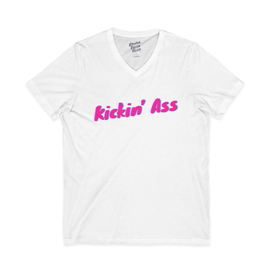 V-Neck Tee 'Kinckin Ass' Mike's V Tees by Monica Lynne Chase
