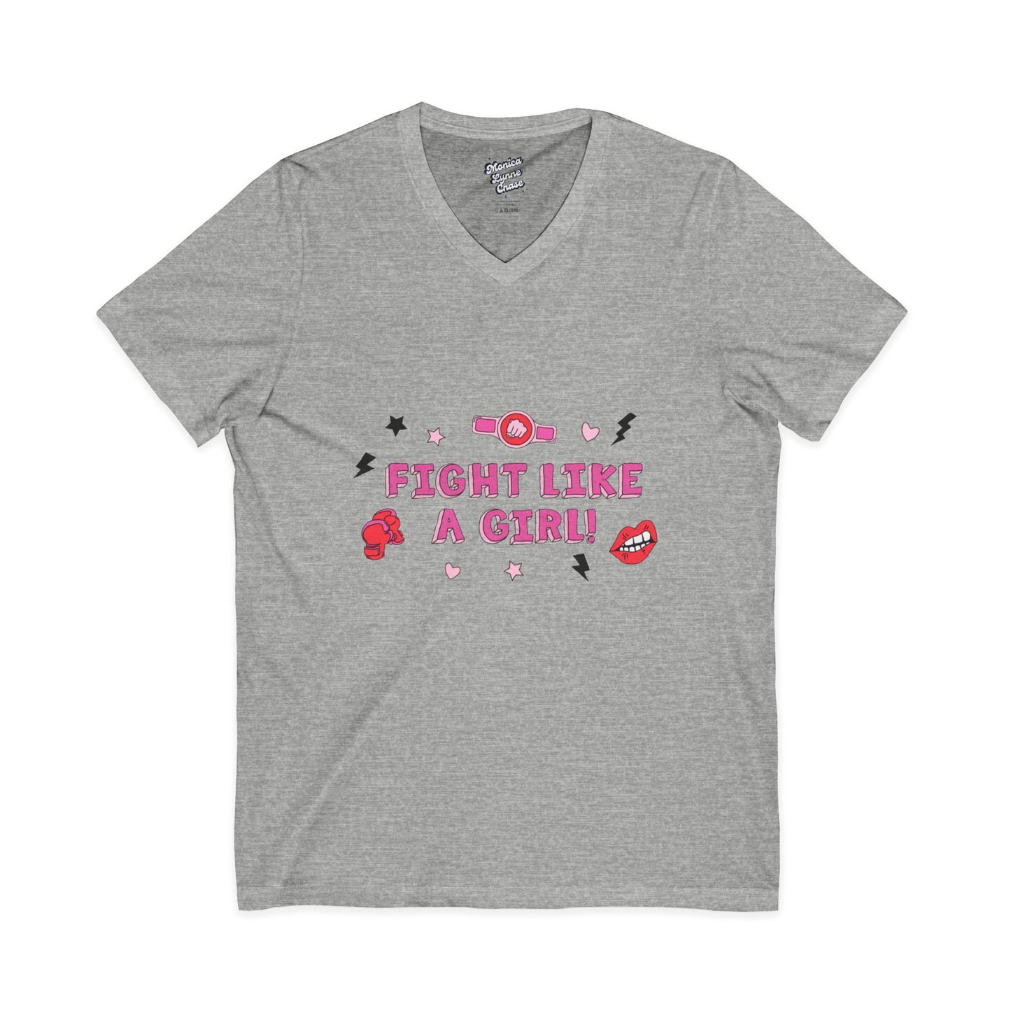 Mike's V Tees - Empowering Fight Like a Girl V-Neck Tee, Unisex Motivational Shirt, Supportive Gift for Cancer Awareness, Inspirational Apparel, [...]