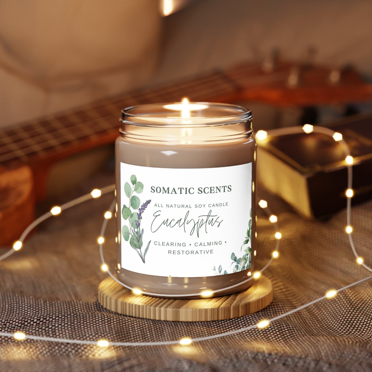 Eucalyptus Lavender Scented Soy Candle — Clearing, Calming, Restorative (9 oz)