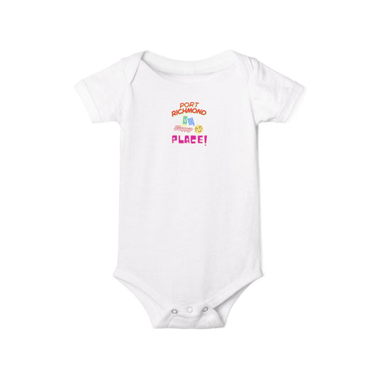 Infant Port Richmond Happy Place Onesie- Perfect Baby Gift for New Parents, Cute Infant Bodysuit, Shower Gift, Birthday Outfit, Baby Clothes