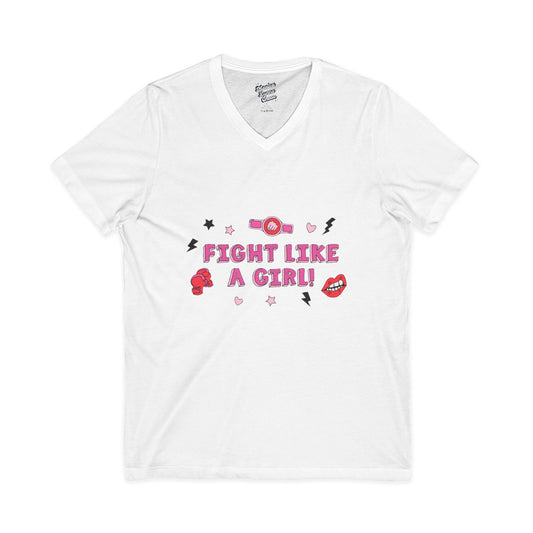 Mike's V Tees - Empowering Fight Like a Girl V-Neck Tee, Unisex Motivational Shirt, Supportive Gift for Cancer Awareness, Inspirational Apparel, [...]