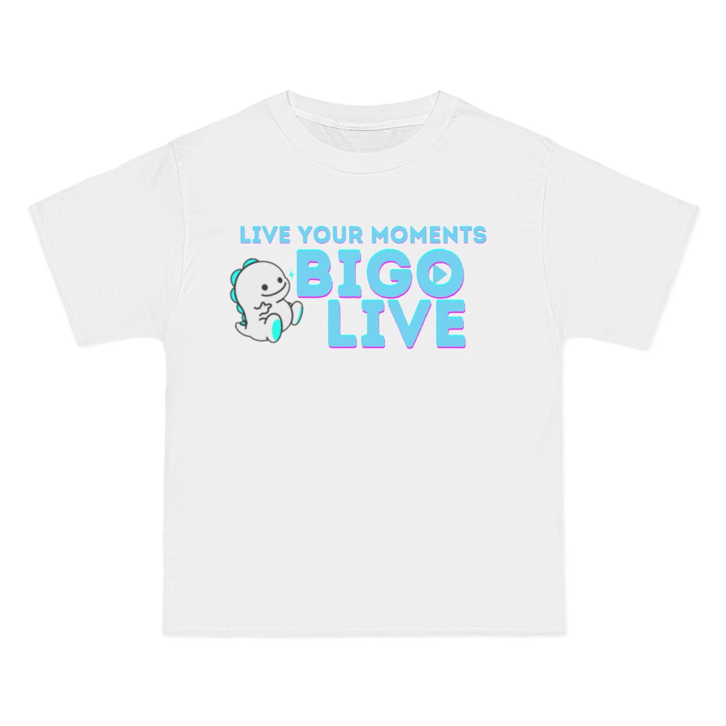 'Live Your Moments BIGO LIVE' Short-Sleeve T-Shirt for Fans and Friends of Live-Streaming-by Monica Lynne Chase-Big and Tall