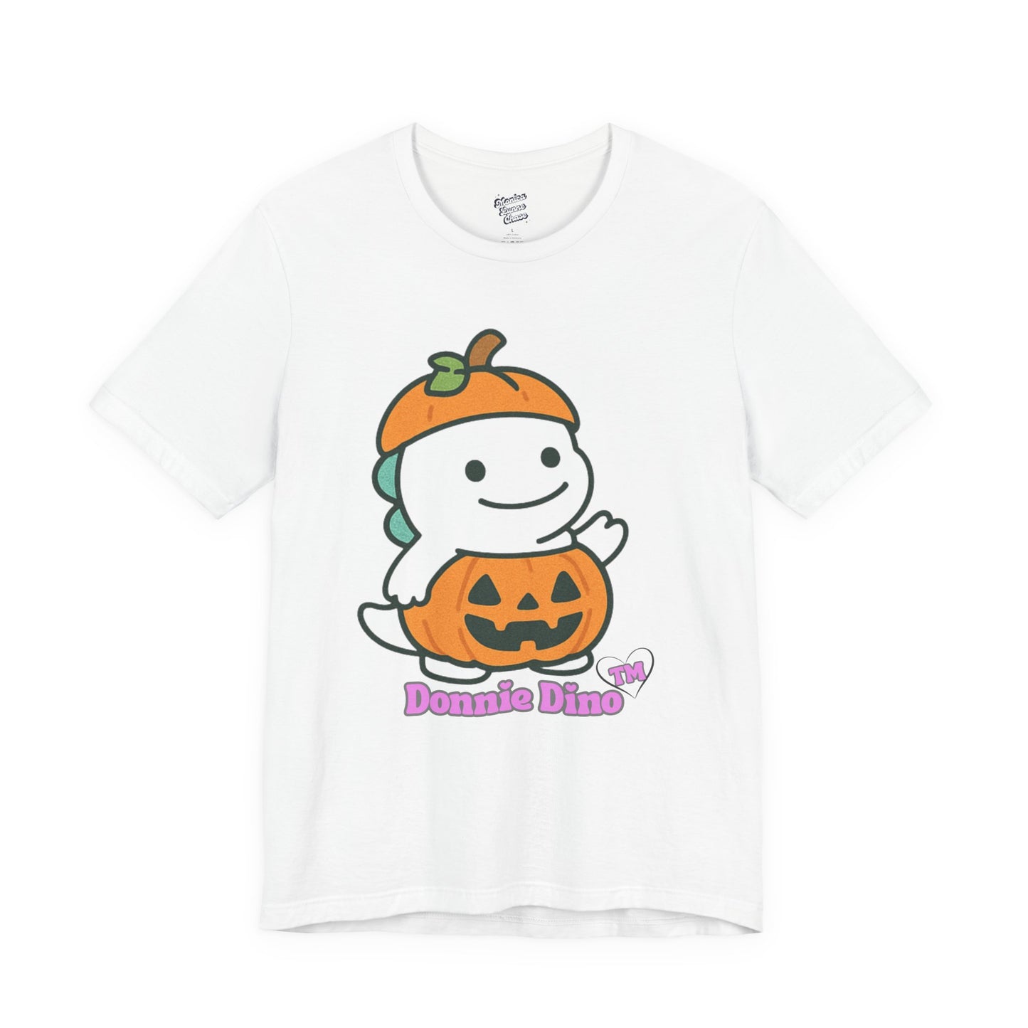 Halloween Donnie Dino Tee, Cute Dino Shirt, Unisex Short Sleeve Halloween T-Shirt, Dino Lover Gift, Fun Spooky Apparel, Bigo Live Apparel