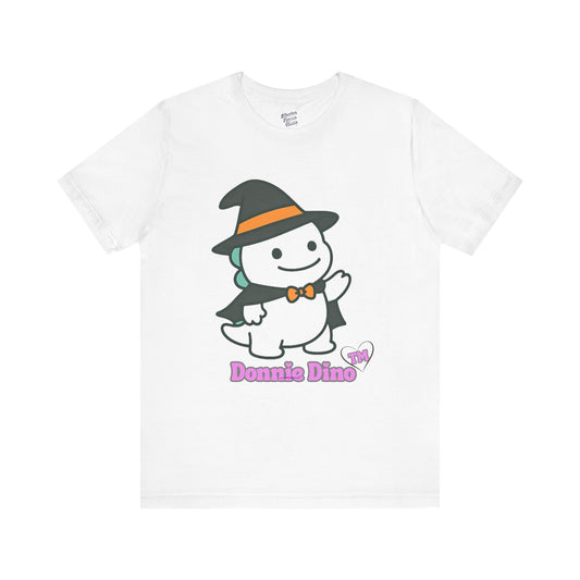 Halloween Donnie Dino T-Shirt, Cute Dino Graphic Tee, Unisex Short Sleeve Shirt, Spooky Fun Apparel, Fall Holiday Outfit, BIGO Live Dino