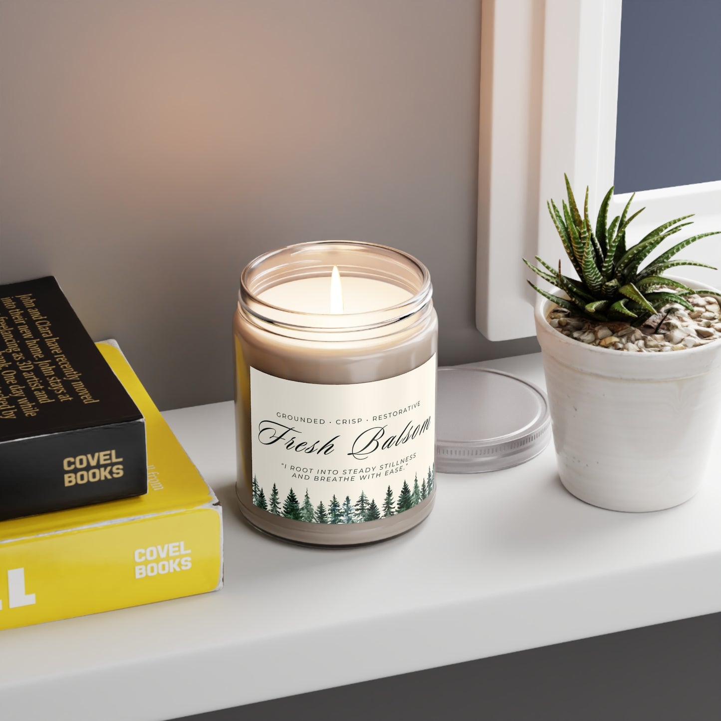 Fresh Balsam 9oz Soy Candle — Grounding Balsam Fir & Cedarwood (Affirmation: “I root into steady stillness and breathe with ease.”)