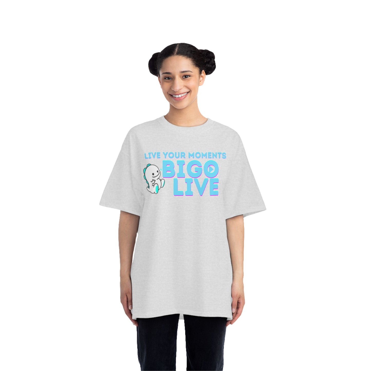 'Live Your Moments BIGO LIVE' Short-Sleeve T-Shirt for Fans and Friends of Live-Streaming-by Monica Lynne Chase-Big and Tall