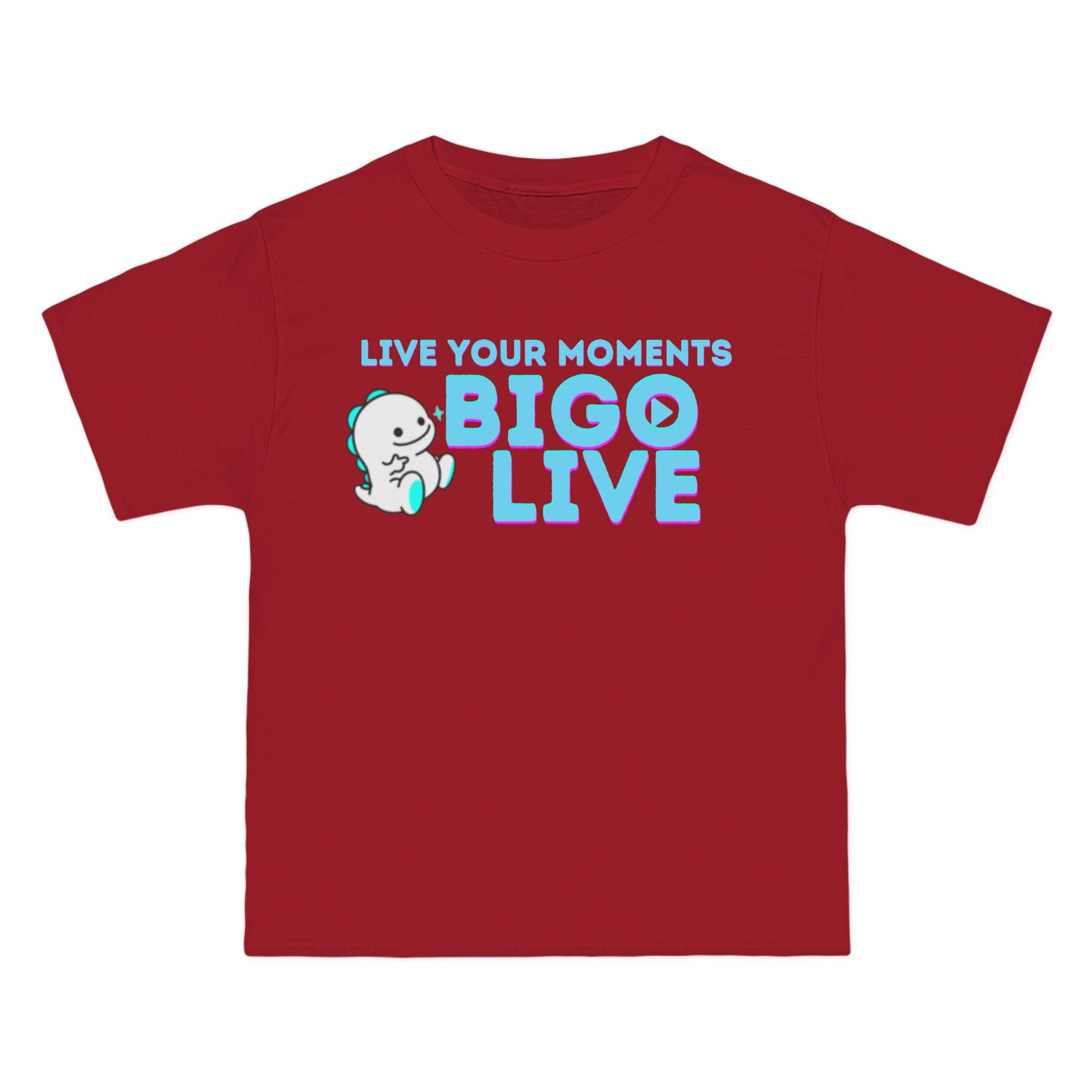 'Live Your Moments BIGO LIVE' Short-Sleeve T-Shirt for Fans and Friends of Live-Streaming-by Monica Lynne Chase-Big and Tall