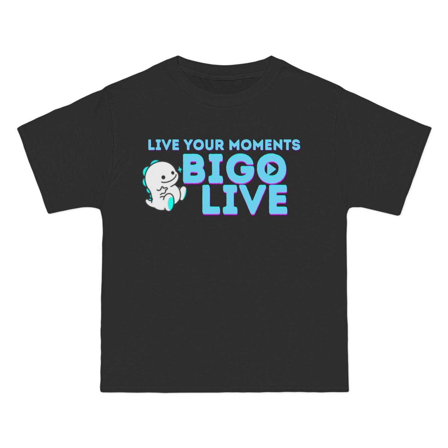 'Live Your Moments BIGO LIVE' Short-Sleeve T-Shirt for Fans and Friends of Live-Streaming-by Monica Lynne Chase-Big and Tall