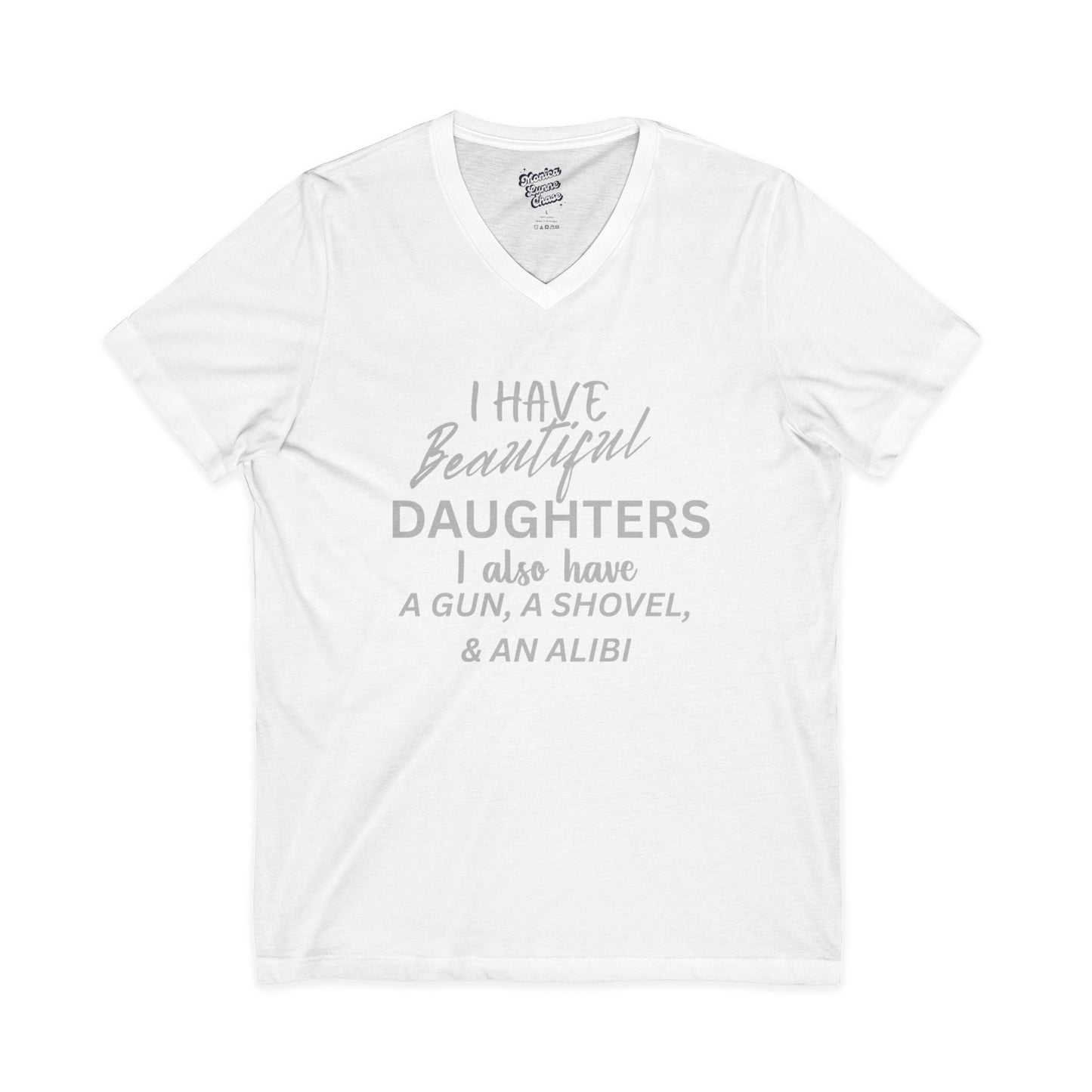 Funny "Mike's V Tees" Family V-Neck T-Shirt — Father's Day Gift for Dads with Thick Necks