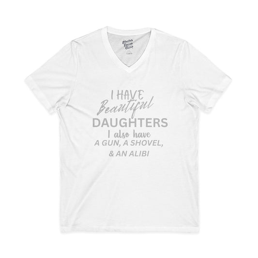 Funny "Mike's V Tees" Family V-Neck T-Shirt — Father's Day Gift for Dads with Thick Necks