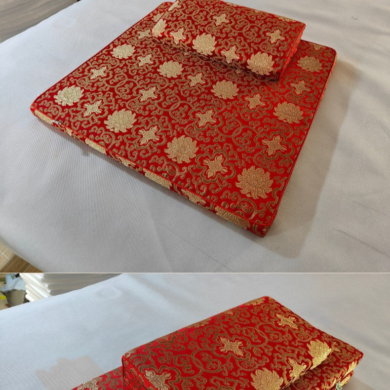 Brocade Zabuton Meditation Cushion – Zen Mat for Practice & Buddha Worship
