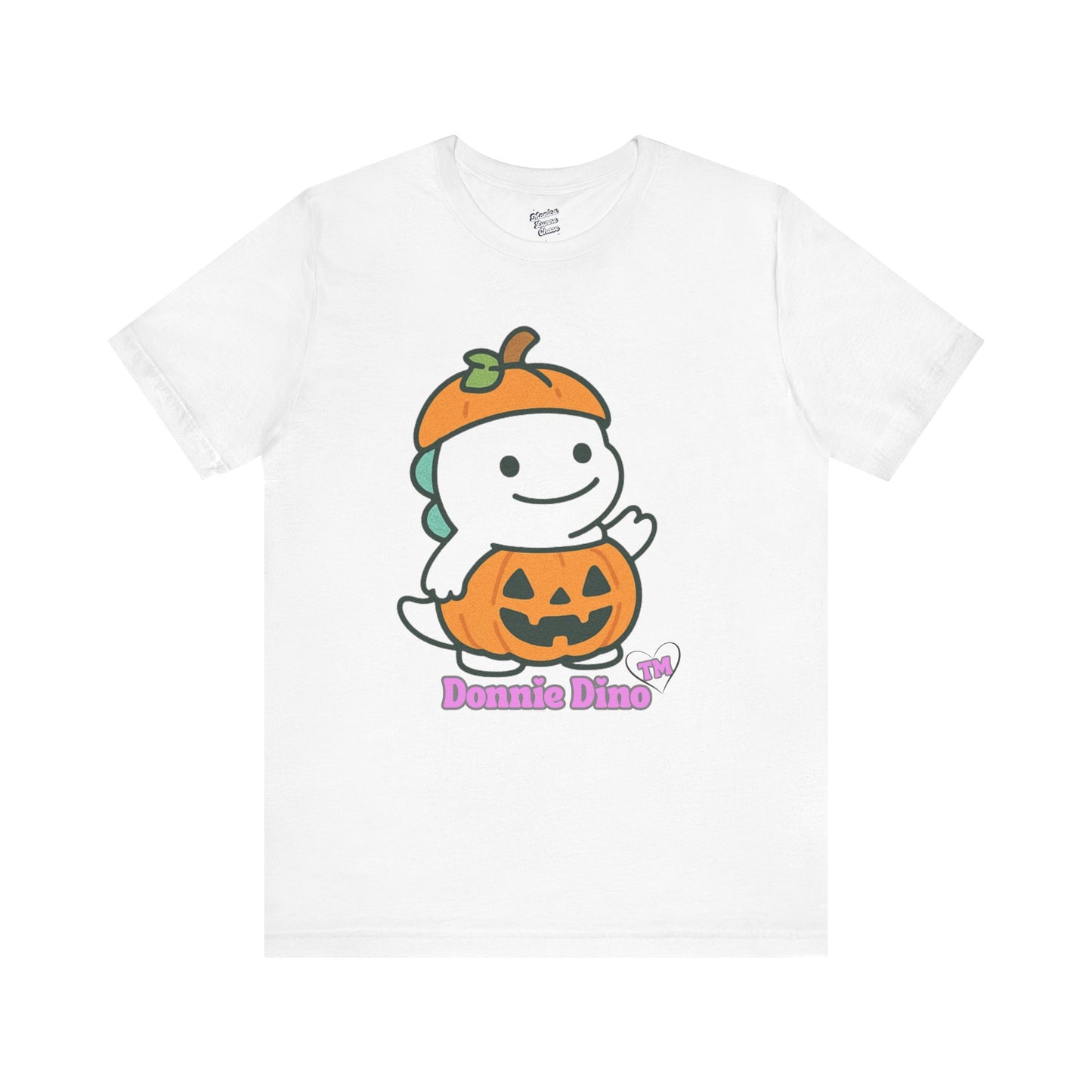 Halloween Donnie Dino Tee, Cute Dino Shirt, Unisex Short Sleeve Halloween T-Shirt, Dino Lover Gift, Fun Spooky Apparel, Bigo Live Apparel